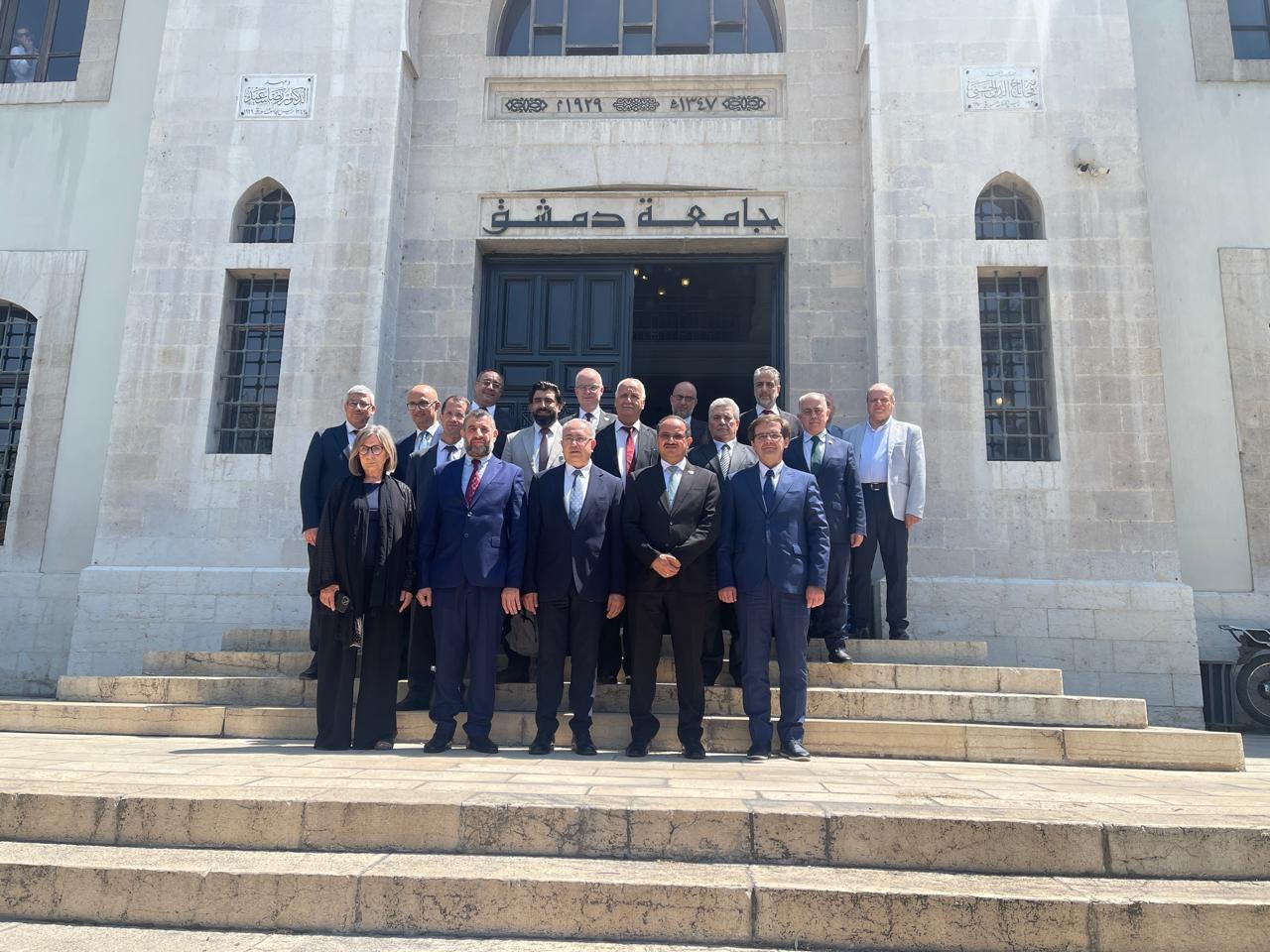 SyrIA delegation with presidents of Syrian public universities at Damascus University